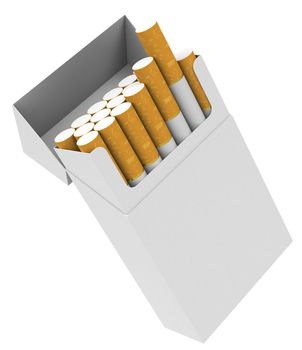 3d generated picture of a cigarette box with the german words