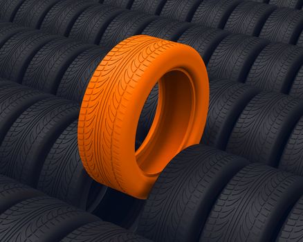 3d generated tire for a car