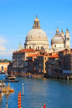 View of basilica of St. Mary of Health in Venice, Italy