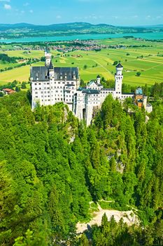 The castle of Neuschwanstein in Bavaria, Germany.