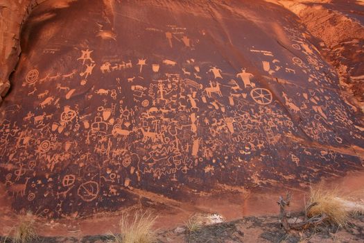Indian petroglyphs, Newspaper Rock State Historic Monument, Utah