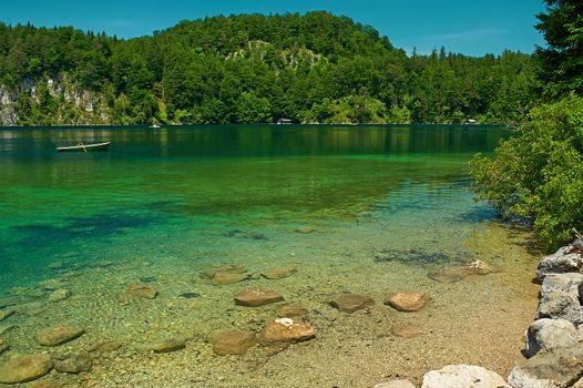 Alpsee lake at Hohenschwangau near Munich in Bavaria, Germany