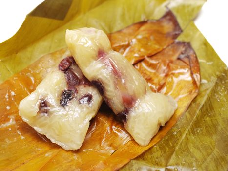 Bananas with Sticky Rice (Khao Tom Mat or Khao Tom Pad) Thai traditional dessert