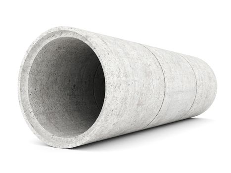 concrete pipes isolated on white background