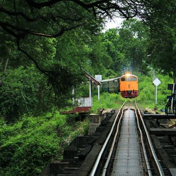 Vintage train, Kanchanaburi, Thailand