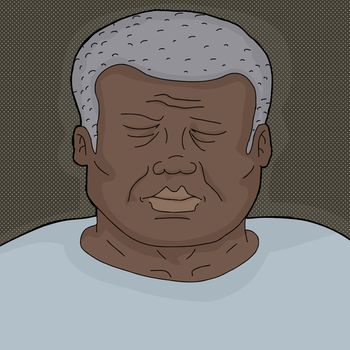 Close up of senior adult African man asleep