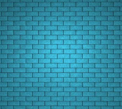 Urban background concept with a brick wall texture painted in blue and cyan with blank space for your copy and advertising text and message.