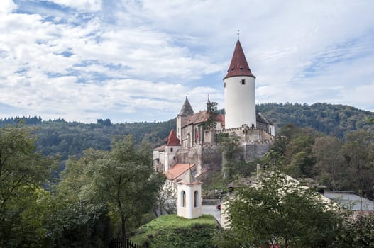 Medieval Krivolat Castle in Central Bohemia, Czech Republic.