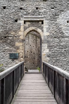 Entrance door to the Kokorin Castle, Czech Republic.
