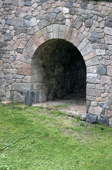 Entrance to a tunnel under medieval castle.