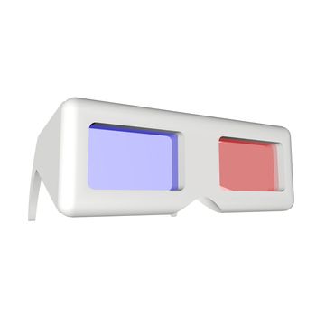 3d glasses isolated over white, 3d render