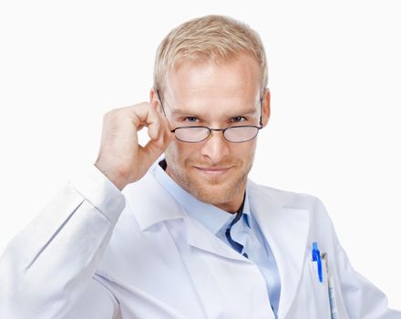 Portrait of a Young Doctor with Blond Hair