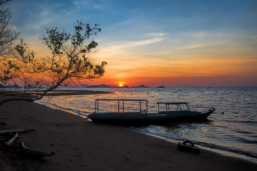 Sunset on Flores island in Komodo natrional park