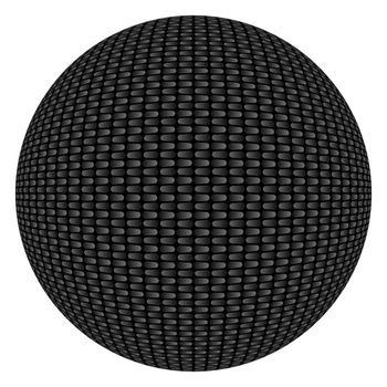 Highly detailed illustration of a carbon fiber textured circular shape or button background isolated over white.