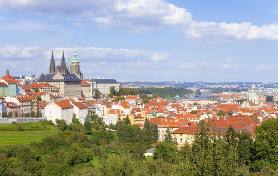 Prague - View of Hradcany Castle and St. Vitus Cathedral