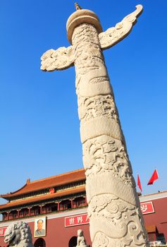 ornamental columns in Tiananmen