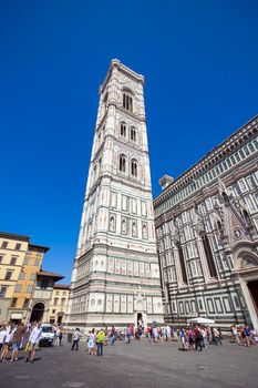 Pisa, Italy - August 10, 2013: Cathedral Santa Maria del Fiore and it's tower bell - Florence, Italy