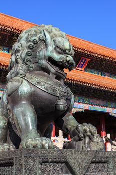 The Bronze Lion in the forbidden city