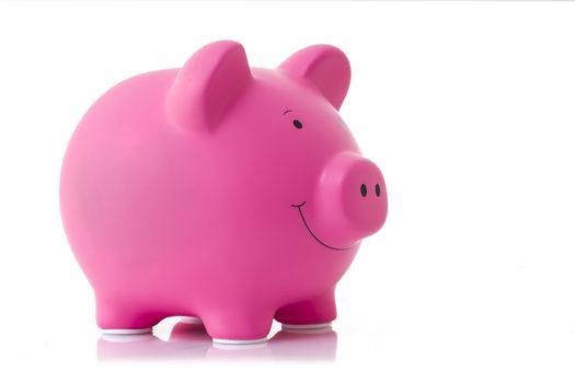 Pink Piggy Bank on a white Background