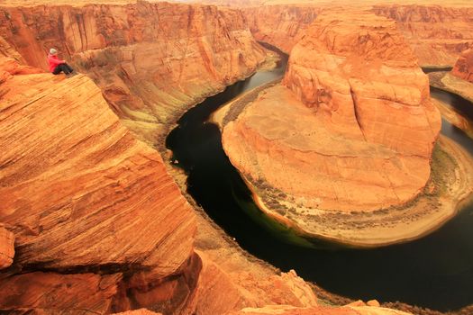 Horseshoe bend seen from overlook, Arizona