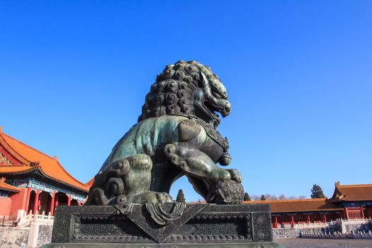 The Bronze Lion in the forbidden city