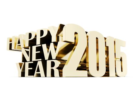 happy new year 2015 Illustrations 3d on a white background