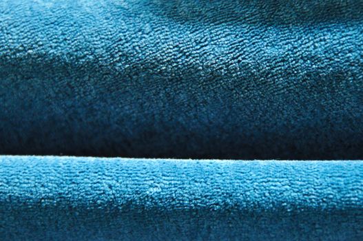Chenille fabric with blue shadows intense bent