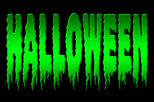 Illustration of halloween title isolated on black