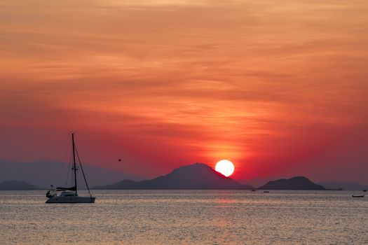 Sunset on Flores island in Komodo national park