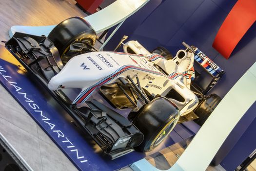 Bruxelles, Belgium - August 10, 2014: The pop-up bar Williams Terrazza Martini Racing, mixing cocktails and Formula 1 arrives in 
Brussels (Belgium), this week. La Terrazza Martini did this summer around Europe to celebrate the return of Martini as sponsor 
Formula 1.