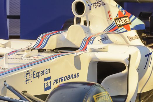 Bruxelles, Belgium - August 10, 2014: The pop-up bar Williams Terrazza Martini Racing, mixing cocktails and Formula 1 arrives in 
Brussels (Belgium), this week. La Terrazza Martini did this summer around Europe to celebrate the return of Martini as sponsor 
Formula 1.