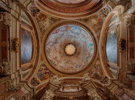 Fresco on ceiling of church St. Ignatius in Roma