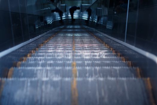 escalator of the subway station,in Beijing