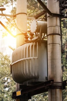 electrical transformer in city