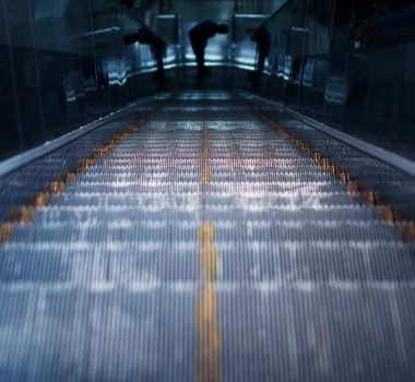 escalator of the subway station,in Beijing