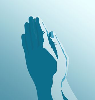 3d generated picture of two praying hands