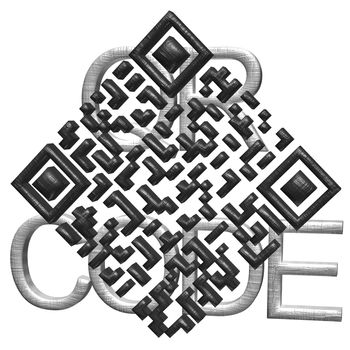 Abstract example of a three-dimensional QR code as a background