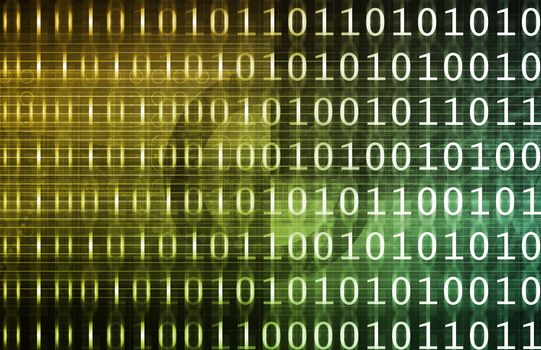 Binary Technology Stream with 1s and 0s Art