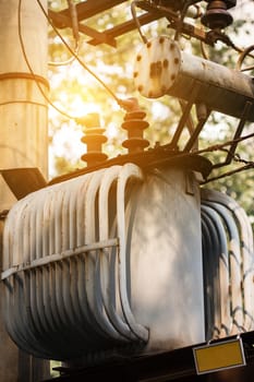electrical transformer in city