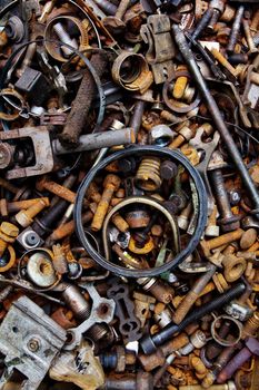 Rusty nuts and bolts background