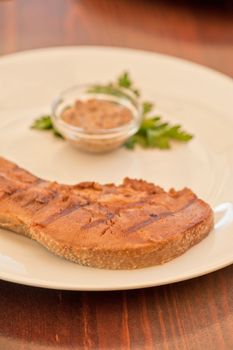 Boiled beef tongue with sauce