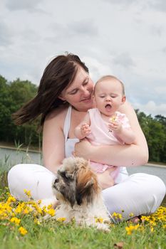 Mother and her daughter are having a nice time