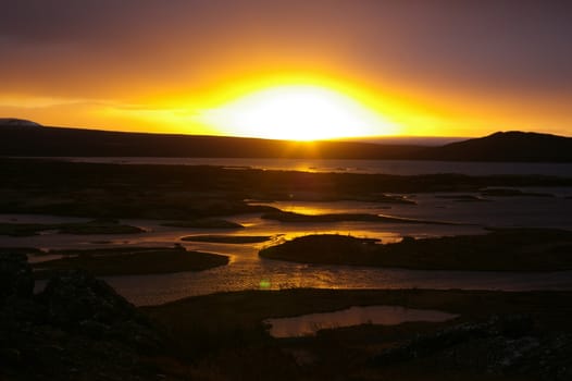 Beautiful sunrise in Iceland.