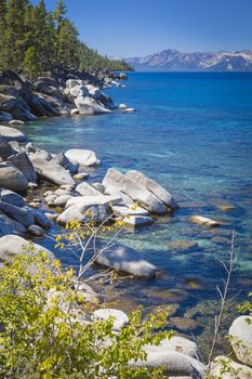 Beautiful Clear Water Shoreline of Lake Tahoe.