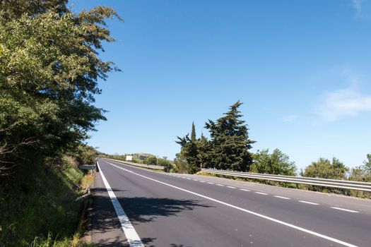 Lonely road in Sicily Italy