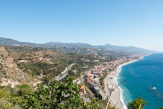 Coastal landscape ionian sea eastern Sicily