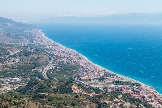 Coastal landscape ionian sea eastern Sicily