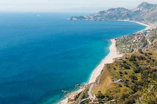 Coastal landscape ionian sea eastern Sicily