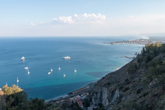 Coastal landscape ionian sea eastern Sicily