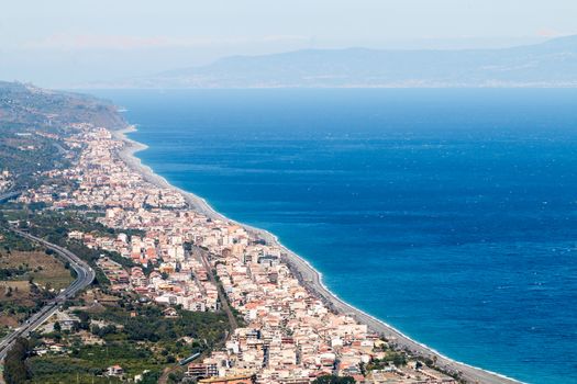 Coastal landscape ionian sea eastern Sicily